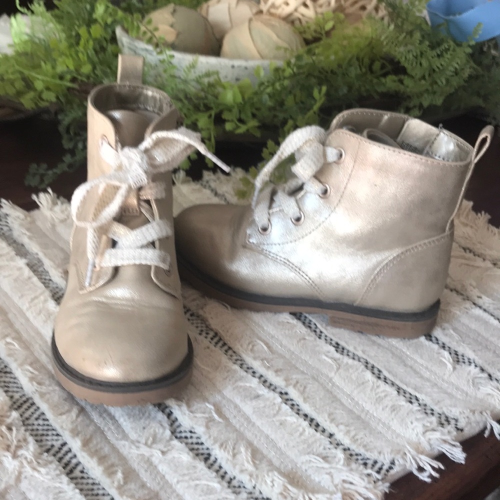 Cat & Jack gold booties. Little girl size 10
